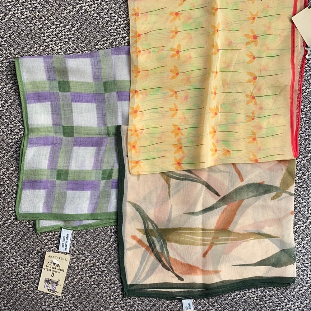 New Ann Taylor Silk Neck Scarf Bundle